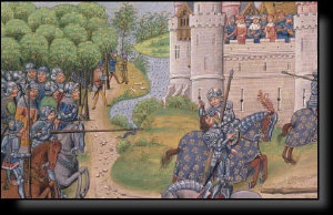 Arthur laid siege to Lancelot's castle.
